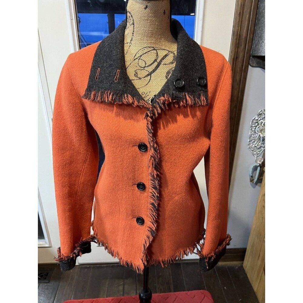 Liliana Castellanos Reversible Jacket Merino‎ Wool Baby Alpaca Blazer Womens 6